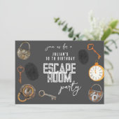 Invitation Fête d'anniversaire de la chambre d'évasion (Debout devant)