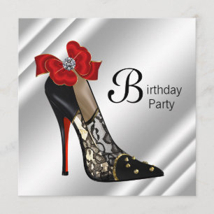 Invitation Fête d'anniversaire de la Chaussure à talon rouge 