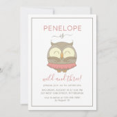 Invitation Fête d'anniversaire de la Chouette sauvage et troi (Devant)