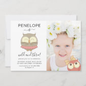 Invitation Fête d'anniversaire de la Chouette sauvage et troi (Devant)