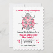 Invitation Fête d'anniversaire de la coccinelle ・ Élégante et (Devant)