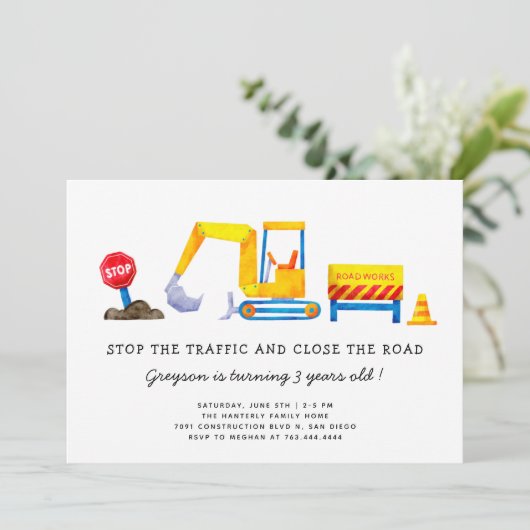 Invitation Fête d'anniversaire de la construction (Debout devant)