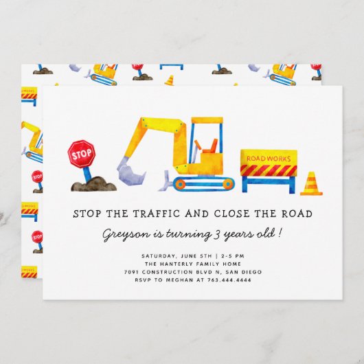 Invitation Fête d'anniversaire de la construction (Devant / Derrière)