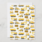 Invitation Fête d'anniversaire de la construction (Dos)