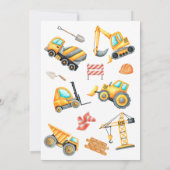 Invitation Fête d'anniversaire de la construction (Dos)