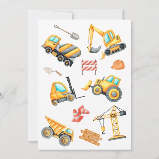 Invitation Fête d'anniversaire de la construction (Dos)