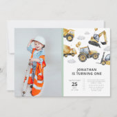 Invitation Fête d'anniversaire de la construction simple mode (Devant)