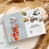 Invitation Fête d'anniversaire de la construction simple mode