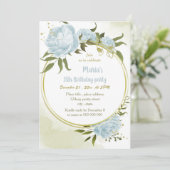 Invitation fête d'anniversaire de la couronne d'or floral ble (Debout devant)