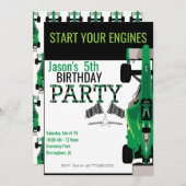 Invitation Fête d'anniversaire de la course automobile II pou (Devant / Derrière)