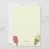 Invitation Fête d'anniversaire de la Crème de glace  (Dos)