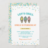Invitation Fête d'anniversaire de la crème glacée Chill (Devant / Derrière)