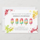 Invitation Fête d'anniversaire de la crème glacée d'été (Devant)