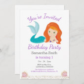 Invitation Fête d'anniversaire de la déesse de la Parties sci (Devant / Derrière)