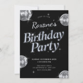 Invitation Fête d'anniversaire de la discothèque de glamour n (Devant)