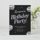 Invitation Fête d'anniversaire de la discothèque de glamour n (Debout devant)