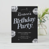 Invitation Fête d'anniversaire de la discothèque de glamour n (Debout devant)