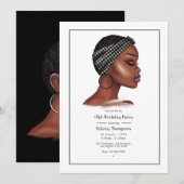 Invitation Fête d'anniversaire de la femme noire (Devant / Derrière)