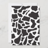 Invitation Fête d'anniversaire de la ferme de vache noire et  (Dos)