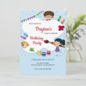 Invitation Fête d'anniversaire de la fête de l'art (Debout devant)