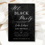 Invitation Fête d'Anniversaire de la Fête Noire Tous les âges<br><div class="desc">Célébrez en style avec cette All Black Birthday Party Modern Elegant Invitation, la façon parfaite d'annoncer une soirée inoubliable. Ce design élégant et sophistiqué présente un arrière - plan noir frappant aux accents minimalistes pour une touche de classe. Customisez-le avec les détails de votre événement pour donner le ton de...</div>
