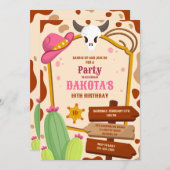 Invitation Fête d'anniversaire de la fille (Devant / Derrière)