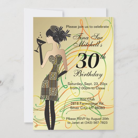 Invitation Fête d'anniversaire de la Fille (Devant)