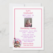 Invitation Fête d'anniversaire de la fille à thème Otter (Dos)