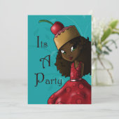 Invitation Fête d'anniversaire de la fille afro-américaine (Debout devant)