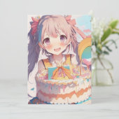 Invitation Fête d'anniversaire de la fille Anime (Debout devant)