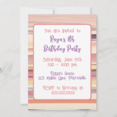 Invitation Fête d'anniversaire de la fille Anime (Dos)