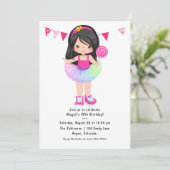 Invitation Fête d'anniversaire de la fille au tutu de Candy L (Debout devant)