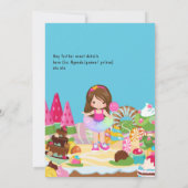 Invitation Fête d'anniversaire de la fille au tutu de Candy L (Dos)