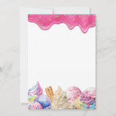 Invitation Fête d'anniversaire de la fille de crème glacée ro (Dos)