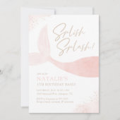 Invitation Fête d'anniversaire de la fille de sirène rose (Devant)