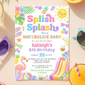 Invitation Fête d'anniversaire de la fille de toboggan d'été