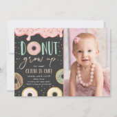 Invitation Fête d'anniversaire de la fille Doughnut rose (Devant)