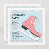 Invitation Fête d'anniversaire de la Fille Funky Ice Sking (Devant / Derrière)