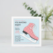 Invitation Fête d'anniversaire de la Fille Funky Ice Sking (Debout devant)