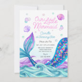Invitation Fête d'anniversaire de la fille Mermaid (Devant)