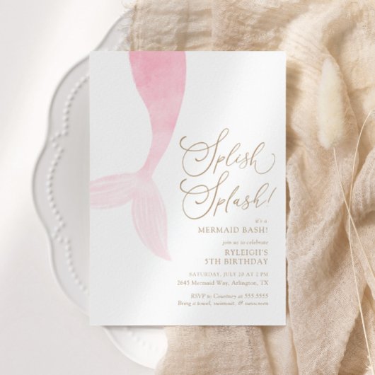 Invitation Fête d'anniversaire de la fille Mermaid