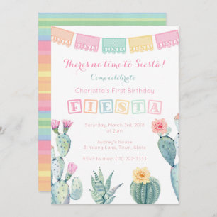 Invitation Fête d'anniversaire de la fille mexicaine, pas de 