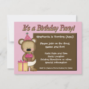 Invitation Fête d'anniversaire de la fille sur mesure, Cupcak