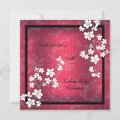 Invitation Fête d'anniversaire de la Fleur noire d'Asie (Devant)