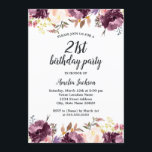 Invitation Fête d'anniversaire de la floraison de couleur d'e<br><div class="desc">Plus jolies Invitations d'anniversaire florales dans le Little Bayleigh Store!</div>
