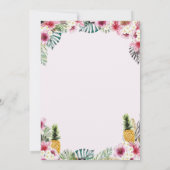 Invitation Fête d'anniversaire de la Flore tropicale Luau (Dos)