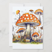 Invitation Fête d'anniversaire de la Forêt de champignons sau (Dos)