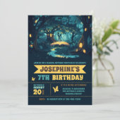 Invitation Fête d'anniversaire de la Forêt Magique (Debout devant)