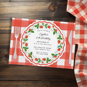 Invitation Fête d'anniversaire de la fraise douce Berry