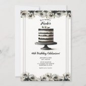 Invitation Fête d'anniversaire de la gâteau à l'anémone à la  (Devant)